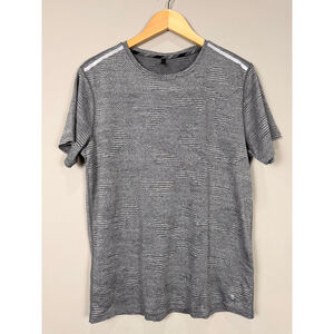 Men's Athletic Gray & Black Geometric Short Sleeve Tee XL